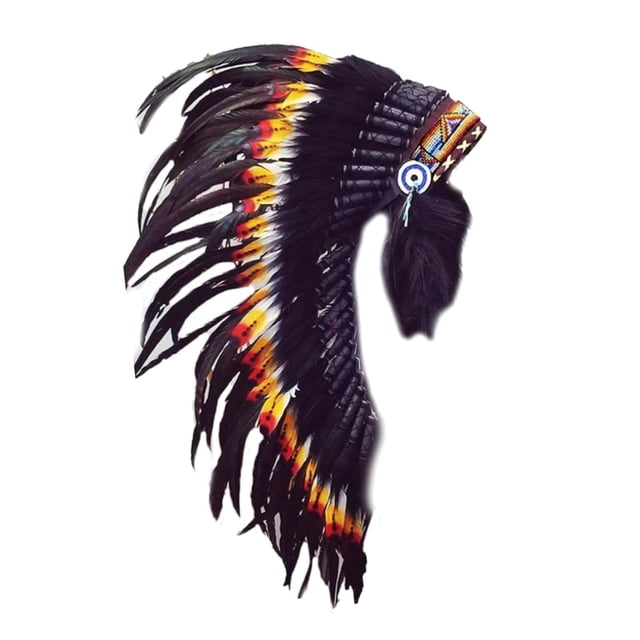 Tocado Indio Elaborado en Tela y Plumas Artificiales Diadema de Jefe para Carnaval Gorro Decorativo para Adultos Banda de Cabello para Escenarios Adecuado para Cosplay Fiestas de Disfraces