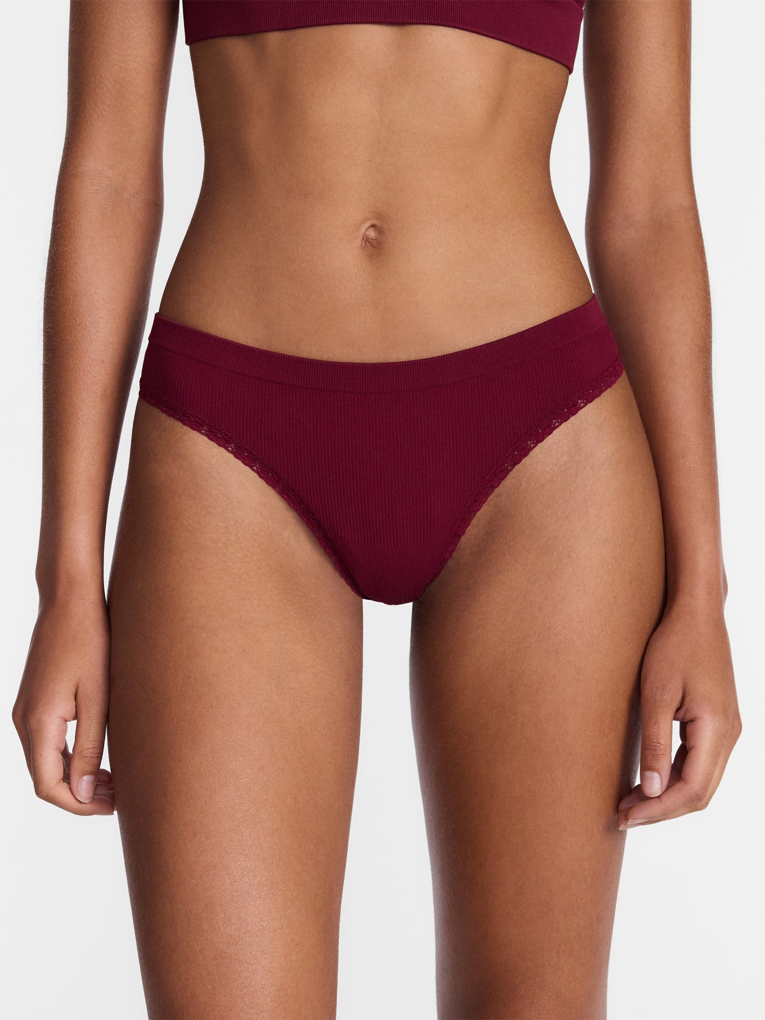 No Boundaries Seamless Thong Panties, 3 Pack, Women's XS-XXXL