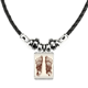 thumbnail image 1 of cuerpo humano pie de hueso sketch collar a mano colgante de cuerda de cuero Unbranded M, 1 of 3