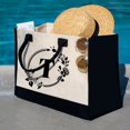 thumbnail image 4 of Fashion Canvas Handbag for Women Letter Flowers Printed Hit Color Portable, 4 of 6
