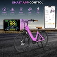 thumbnail image 2 of 26" Commuter Electric Bike for Adults, 28 MPH Adult Electric Bicycles with New Shock Absorption, 1000W Motor, 48V 13Ah, 26" Unisex, UL 2849 Certified, Rose Red, 2 of 10