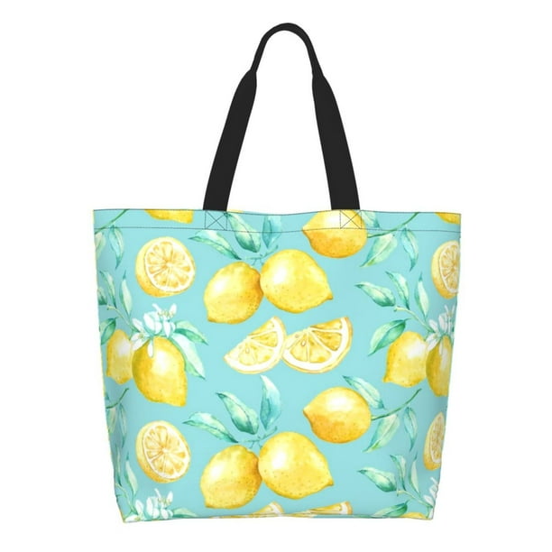 Disketp Yellow Lemon Bolsa Tote Estampada para Mujer, Bolso de Hombro y de Mano para Compras y Viajes