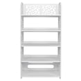 thumbnail image 4 of Veryke 5 Tier Carved Shoe Rack for Entryway, Wood Plastic Board, White, 4 of 7