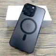 thumbnail image 2 of Translucent Matte Case For iPhone 16 15 14 13 12 11 Pro Max Mini Plus 16Pro 15Pro For Magsafe Charge Anti-fingerprint Full Cover Black For iPhone 14, 2 of 5