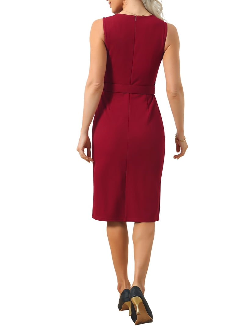 red business casual dress Red Blazer Mini Dress, Asymmetrical V-Neck Office Attire