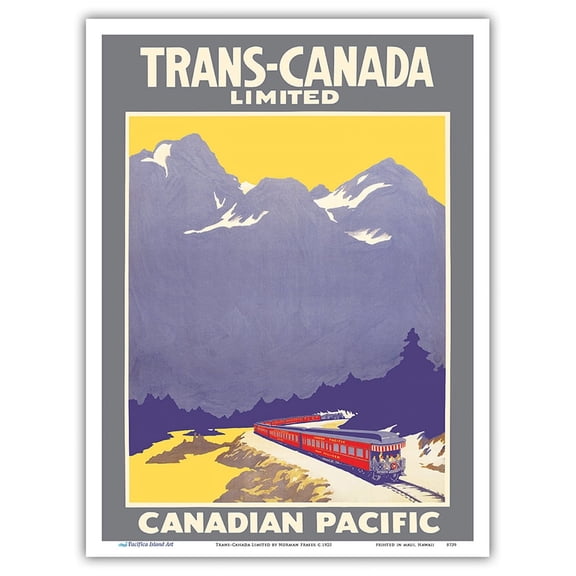 Trans-Canada Limited - Canadian Pacific Railway - Vintage Railroad Travel Poster by Norman Fraser c.1925 - Master Art Print (Unframed) 9in x 12in