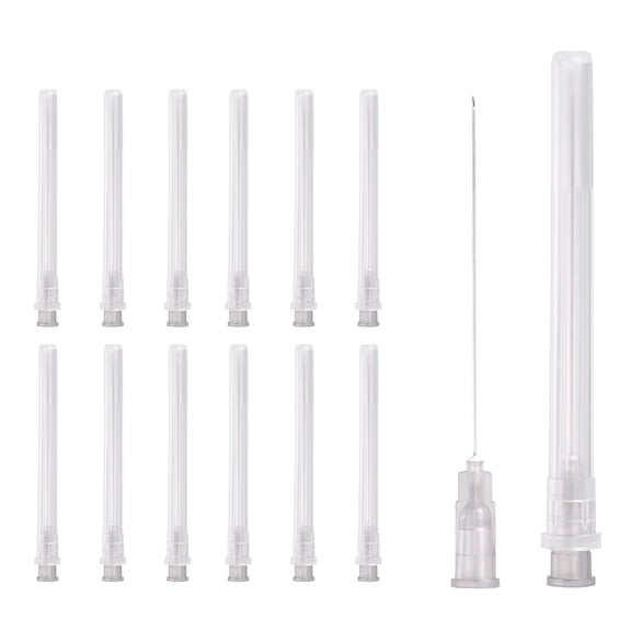 Uxcell 50 Paquete Aguja de Dispensación 27 Calibre 2 Pulgadas, Aguja de Dispensación Luer Lock para Laboratorio, Puntas de Acero Inoxidable para Dispensación de Inks y Pegamento Líquido, (Gris)