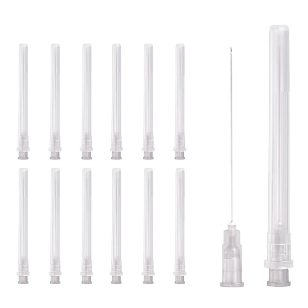 Uxcell 50 Paquete Aguja de Dispensación 27 Calibre 2 Pulgadas, Aguja de Dispensación Luer Lock para Laboratorio, Puntas de Acero Inoxidable para Dispensación de Inks y Pegamento Líquido, (Gris)