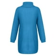 thumbnail image 5 of Ediodpoh Women Fashion Casual Solid Long Sleeve Sweater Dress Turtleneck Sweater Dress Pullover for Winter Blue S, 5 of 6