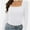White, variant on Women's Sexy Long Sleeve Shirts Square Neck Going Out Tops Basic Fall Fashion Slim Fit T Shirts Blouses