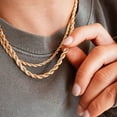 thumbnail image 3 of Collar de moda, estilo europeo y americano, cadena torcida, collar de cadena de clavícula de acero inoxidable para hombres y mujeres, 3 of 6