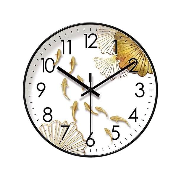 Reloj decorativo de estilo chino de 10 pulgadas/12 pulgadas/14 pulgadas, segundo reloj de cuarzo de barrido silencioso, reloj de pared de moda for sala de estar