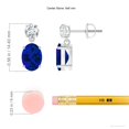 thumbnail image 2 of ANGARA Lab Grown 3.1 Ct Blue Sapphire Drop Earrings with Lab Diamond for Women in 14K White Gold (Size-8x6mm) | Anniversary, Jewelry Gift for Women | Lab-Grown Blue Sapphire Earrings, 2 of 5