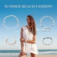 thumbnail image 2 of Conjunto de collar y pulsera de conchas naturales, gargantilla y pulsera de conchas, 2 piezas de collar y pulsera playeros de verano para mujer., 2 of 5