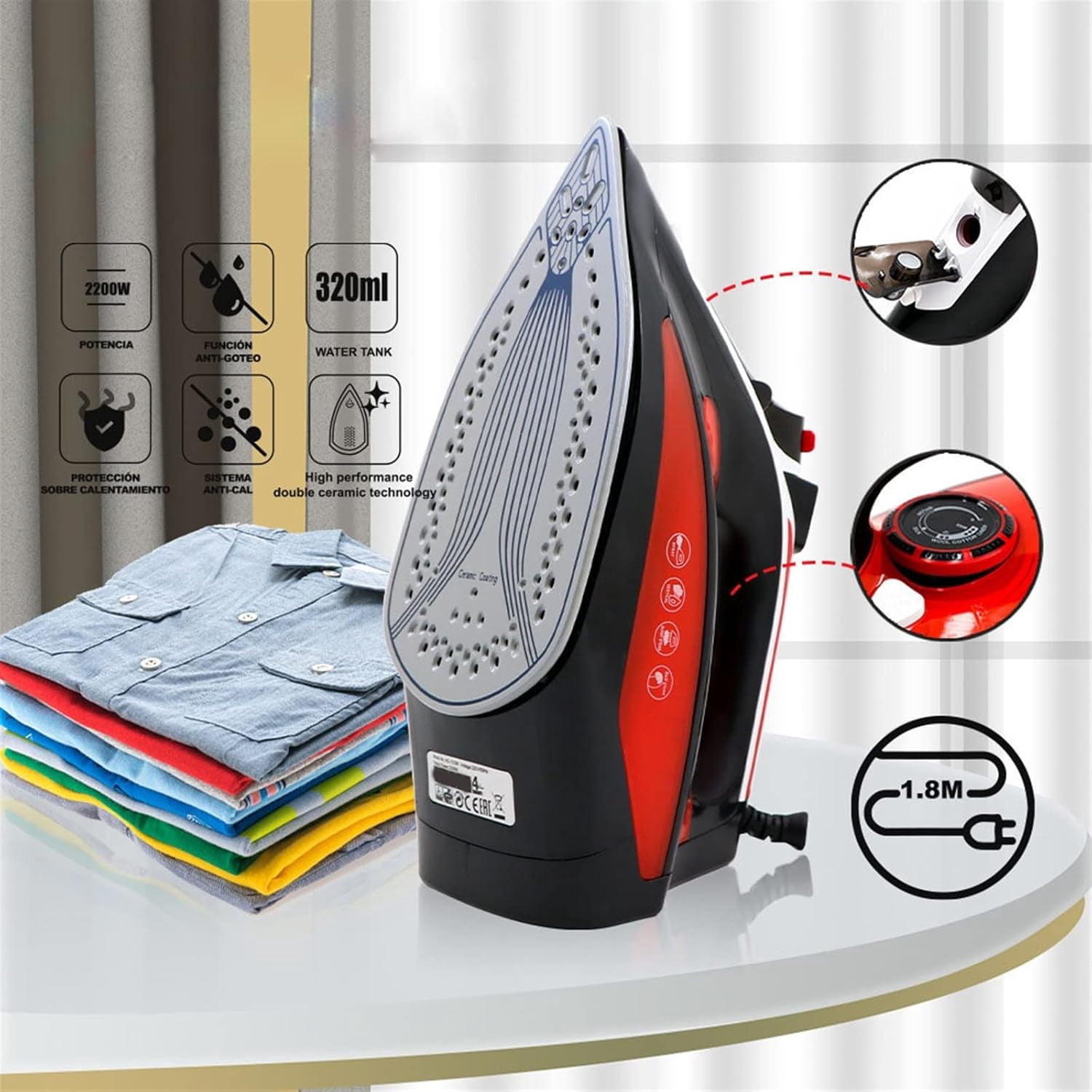 Irons, Steam Iron Steam Generator For Clothes Garment Steamer With Self Clean Function Handhold Steamer Ironing For Linen Iron