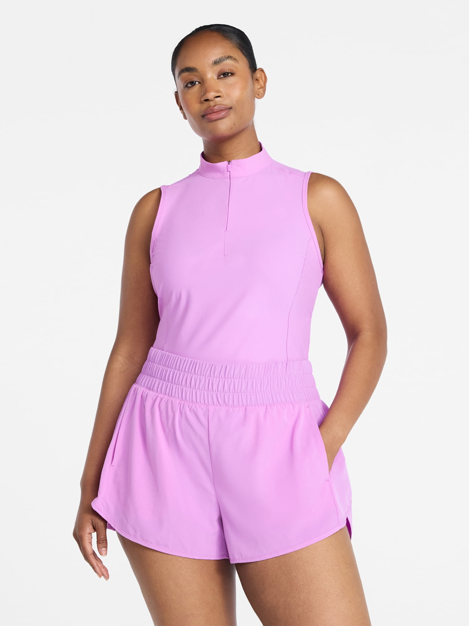 Avia Women's Tricot Half Zip Tank Top, Sizes XS-XXXL