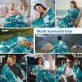 thumbnail image 5 of Teal Green Ocean Shark Cooling Blanket, Lightweight Breathable Summer Throw Blanket with Double Sided Cold Effect, Coastal Wave Summer Beach Picnic Beach Blankets Bed Sheet for Hot Sleepers 50"x60", 5 of 8