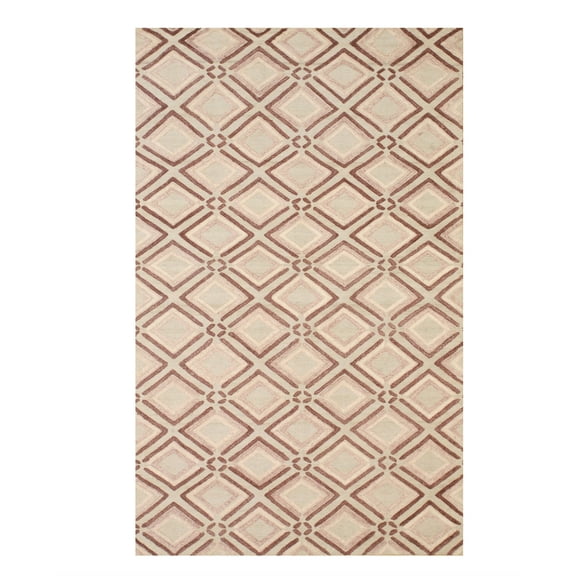 EORC Purple Handmade Wool Contemporary Raga Rug, 5' x 8'