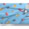 thumbnail image 2 of Soimoi Polyester Crepe Fabric Bird Clip Art Printed Craft Fabric by The Yard 52 Inch Wide, 2 of 3