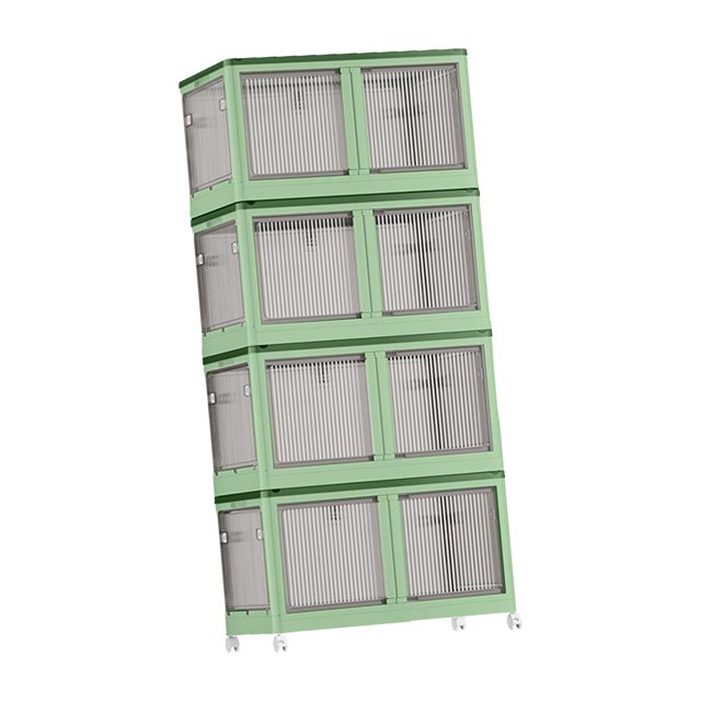 DOLITY Portable Closet Foldable Doll Storage Container for Clothes Wardrobe for Bedroom green