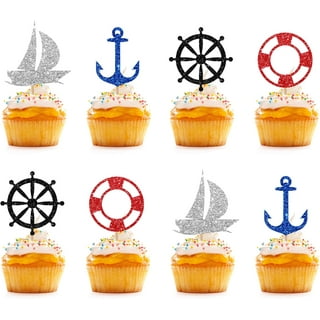 Hemoton Cupcake Toppers The Sea Fish Gymnastics Cake Topper Nautical Ocean  Dolphin Toothpicks Party Decorations 