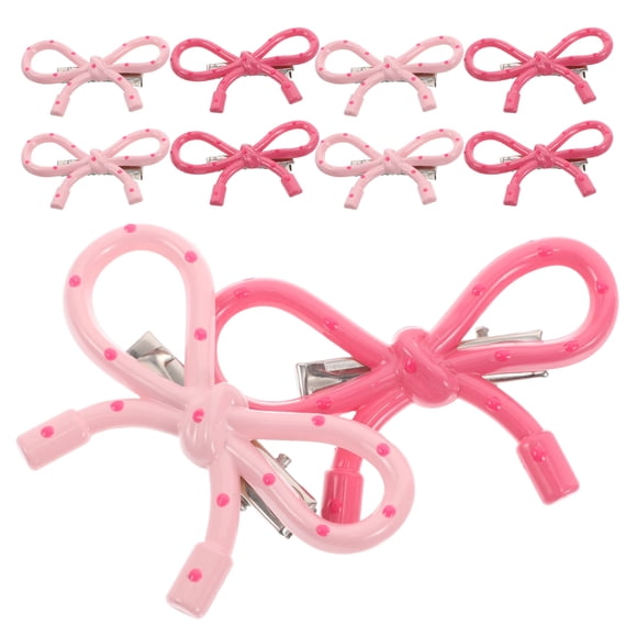 LOLIPPYY Ensemble de 10 Pinces à Cheveux Roses avec Nœud pour Bébés et Tout-Petites Filles Élégance Simple