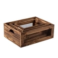 thumbnail image 3 of Sintosin Farmhouse Distressed Wood Storage Crates with Handles Set of 3, Large Brown Wooden Crate with Grid, Handmade Finish Storage Decoration Boxes for Home Farm Store, 3 of 7