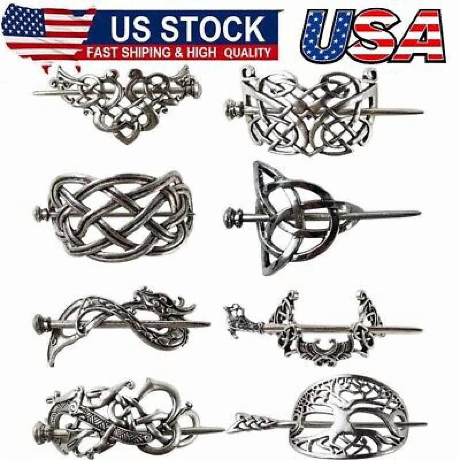 Viking Metal Hair Pins, 8PCS Retro Celtic Hair Sticks for Buns, Hair Clips for Retro Celtic Hair Pins and Vintage Hair Sticks Set for Women  main image 2