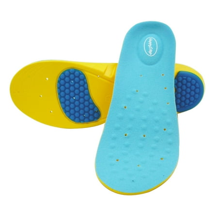 Happystep full-length Memory Foam Gel Insoles provide cushioned arch support and excellent shock absorption with gel pads under the heel and forefoot - 1 Pair
