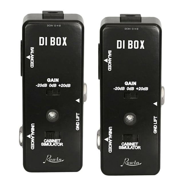 2X DI BOX LEF-331 -DI with Cab Sim and Gain Guitar Effect Pedal True Bypass