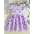 thumbnail image 5 of WIBACKER Sequin Toddler Girls Summer Dress Ruffled Sleeve Tulle Unicorn Dress 1-8 Years, 5 of 8