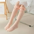 thumbnail image 6 of Esaierr Kids Baby Cotton Knee High Socks for 3-12T Girls Sweet Mesh Thigh High Socks Toddler Love Lace Calf Socks 3 Pairs, 6 of 9