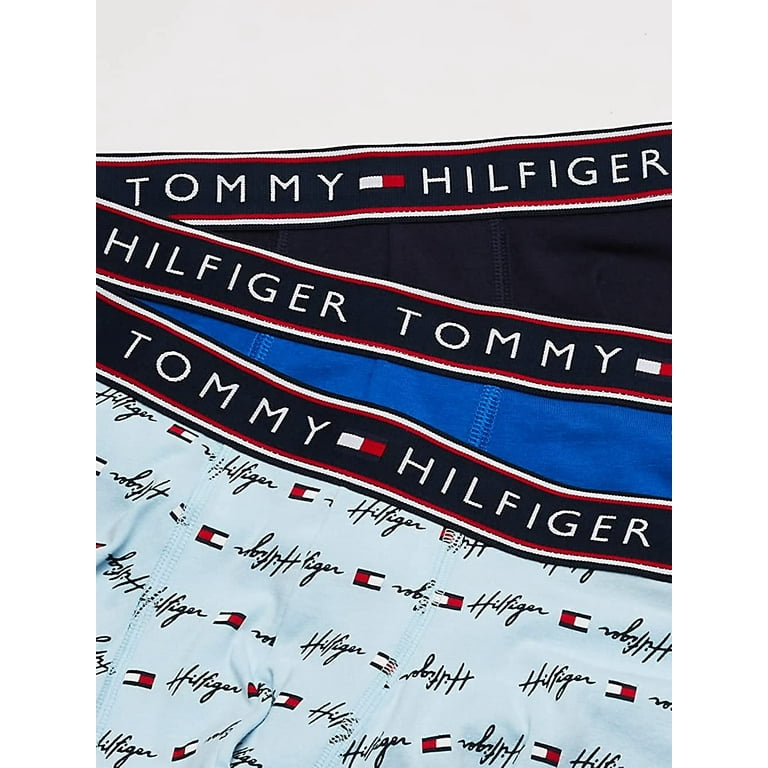 Tommy Hilfiger Mens 3-Pack Cotton Stretch Boxer Brief Soft Blue Large 