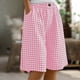 thumbnail image 2 of Pantalones Sueltos de Pierna Ancha para Mujeres Casual Elástico Pantalones Rectos de Pierna Ancha con Bolsillo Medio Pantalones Cortos, 2 of 9