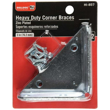 Bulldog Hardware Heavy Duty Corner Braces 2pk, 3"