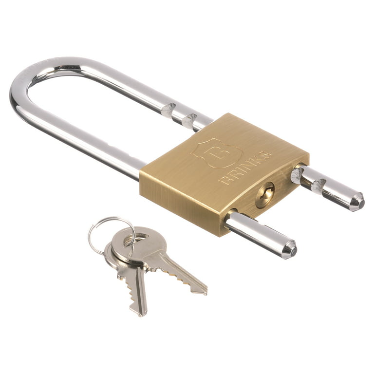 Brinks, Solid Brass 50mm Keyed Padlock with Adjustable 1 7/8in to 4 3/4in  Shackle
