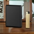 thumbnail image 4 of Cigarette Case Lighter Set | 20 Capacity Thick Cigarettes | Synthetic Leather Metal | Humidity-Proof Wrinkle Resistance | Portable Sturdy Container | 107x82x19mm | Gold Black Gray | 1 Pack, 4 of 6