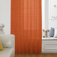 thumbnail image 4 of Burnt Orange Solid Color Sheer Curtains 63 Inches Long, Abstract Woven Texture Vintage Light Filering Curtains, Breathable Simi Curtain Privacy Drapes for Living Room Bedroom Window Treatment, 4 of 9