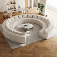 thumbnail image 4 of Modular Corduroy Curved Sectional Sofa Couch for Living Room,Corduroy Comfy Upholstered Cloud Couch，Free Combination Curved Sofa with Pillows and High-Density Foam for Salon, 4 of 4