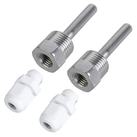 Yammee 2Pieces Thermowell Temperature Sensors Housing 8x50mm Durability Stainless Steel Immersions Sleeves Not Easy to Rusts