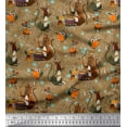 thumbnail image 1 of Soimoi Rayon Crepe Fabric Musical Instruments,Monkey & Rat Cartoon Print Fabric by Yard 46 Inch Wide, 1 of 1