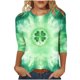 thumbnail image 4 of Xuyuer Ladies' Loose Casual St. Patrick's Day Printed Round Neck Three Quarter Sleeve T-Shirt, 3/4 Sleeve Graphic Top for Holiday Festivals, Irish Themed Parties and Seasonal Celebration, 4 of 4