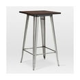 thumbnail image 4 of Dreux Gunmetal Elm Wood Steel Bar Table 42 Inch, 4 of 7