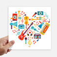 thumbnail image 1 of Guitar Music Instrument Heart Pattern Sticker Tags Wall Picture Laptop Decal Self adhesive, 1 of 1