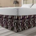 thumbnail image 1 of Art Deco Bed Skirt, Leaves Branch Random Alignment Vintage Effect on Purple Background, Elastic Bedskirt Dust Ruffle Wrap Around for Bedding Decor, 4 Sizes, Sepia Dark Purple Cream, by Ambesonne, 1 of 2