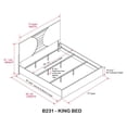thumbnail image 3 of Kings Brand Furniture 3-Piece White/Gold Bedroom Set – King Size Wood Bed Frame with 2 Nightstands, 3 of 5