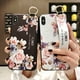 thumbnail image 2 of Fundas de teléfono con correa de muñeca de flores rosas para iphone 13 12 11 14 pro MAX X XR XS MAX 7 8 Plus, fundas de banda de mano con relieve de TPU suave Deng Xun unisex, 2 of 2