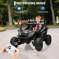 thumbnail image 2 of 12V Ride On Car,UTV Truck with Parental Remote Control,Electric Vehicle with 4 Spring Suspension,EVA Tires,Safety Belt,Double Open Doors,Bluetooth,Music,LED Lights for Ages 3-8 Years,Black, 2 of 6