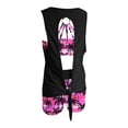 thumbnail image 6 of OOOUM Women 3 Piece Tankini Set Solid Open Tie Back Sleeveless Tank Top Print Criss Cross Back Bikini Board Shorts Quick Dry Modest Beach Bathing Suit Pink XL, 6 of 6