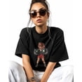 thumbnail image 2 of T Shirts for Women Short Sleeve Cotton Crewneck T-Shirt, Boxing Sports Tee Tops Casual Basic T-Shirts, XS-5XL Black M, 2 of 7
